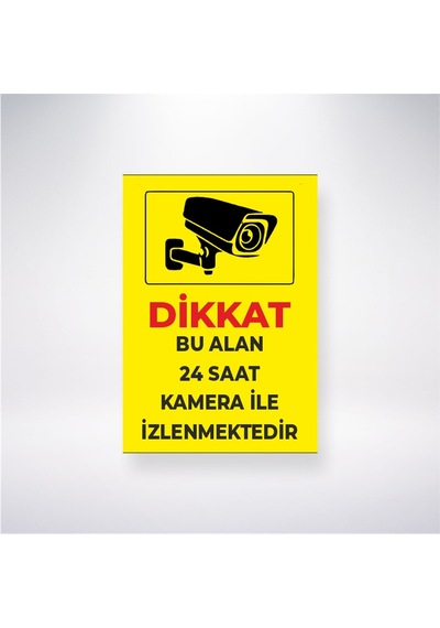 Dikkat Bu Alan 24 Saat İzlenmektedir 21x28 Arkası Sticker
