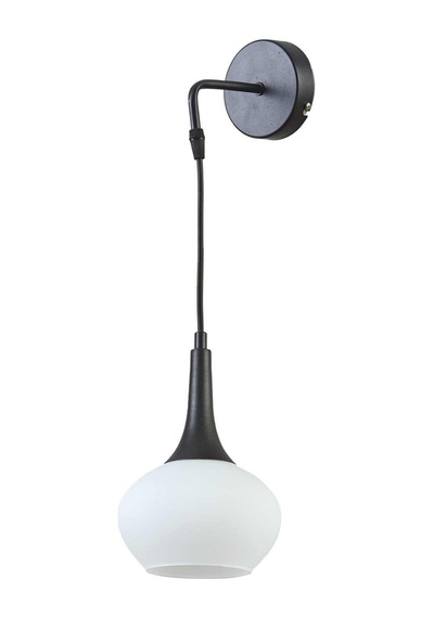 Nero Modern Tasarım Salon - Mutfak - Cafe Siyah Renk Beyaz Camlı Tekli Aplik Beyaz Siyah Beyaz Siyah