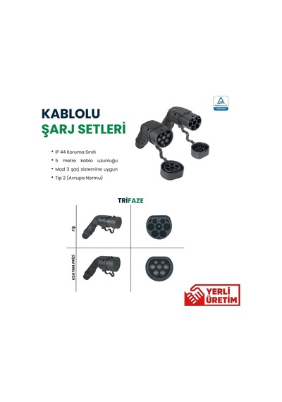 Chargemobile 32 A 22 Kw Trifaze Type 2 Şarj Kablosu 5 M Standart