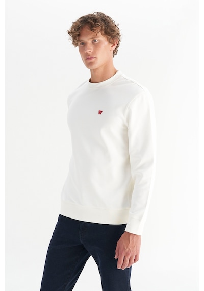 Wrangler Pamuklu Regular Fit Logo Detaylı Erkek Sweatshirt W2520255w02 Ekru