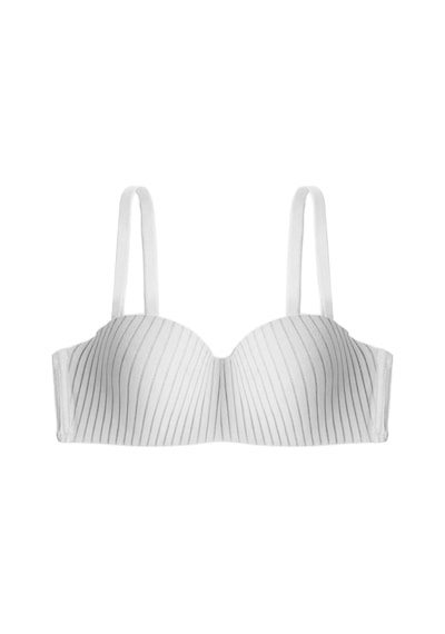 Cottonill Seamless Bra - Striva Beyaz Mikro Çizgi Desenli Balenli Toparlayıcı Kadın Sütyen Cottonill Seamless Bra - Striva Beyaz Mikro Çizgi Desenli Balenli Toparlayıcı Kadın Sütyen
