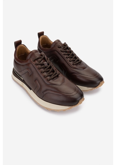 Valmenti Erkek Hakiki Deri Kahverengi Sneakers & Spor Ayakkabı 383 Val-5960 Erk Ayk Y25 Kahve Slvr Kahverengi