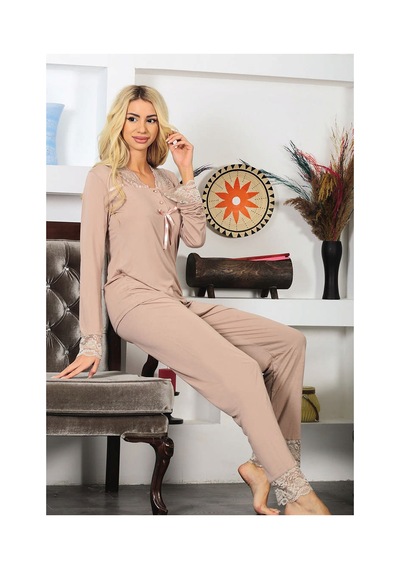 Sistina Vizon - 471 - Penye Pijama Takımı - 1630 - - Kmrsfres - Beden Xl VİZON