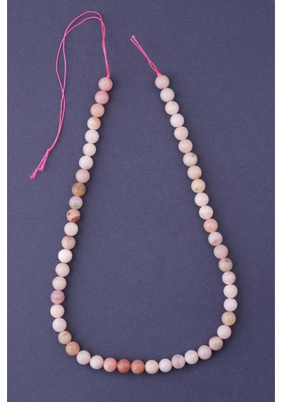 Pembe Opal Doğal Taş Dizi 8 MM Küre Kesim Kolye 82952520 Mor