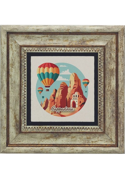 Kapadokya Baskılı Taş Tablo 20x20 717