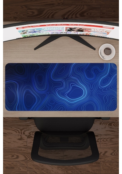 Topography Kaymaz Dikişli Kauçuk Oyuncu Mousepad V1 - 70x30 Xl Gaming Mouse Pad Fare Altlığı