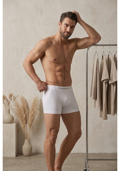 Fit Women Erkek Casual Comfort Günlük 3 Lü Beyaz Boxer