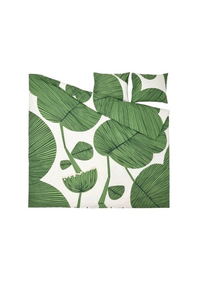 Ikea Kungscıssus Çift Kişilik Nevresim Takımı 220 X 240 Cm Beyaz - Yeşil