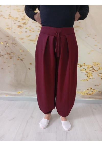 Modal Kumaş Kışlık Kadın Pantalon Bordo