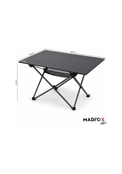 Madfox Apex Katlanabilir Alüminyum Kamp Masası 3 Kişilik Siyah