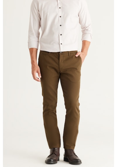 AC&Co / Altınyıldız Classics Erkek Hakı Slim Fit Dar Kesim Yan Cepli Pamuklu Esnek Pantolon Haki AC&Co / Altınyıldız Classics Erkek Hakı Slim Fit Dar Kesim Yan Cepli Pamuklu Esnek Pantolon Haki