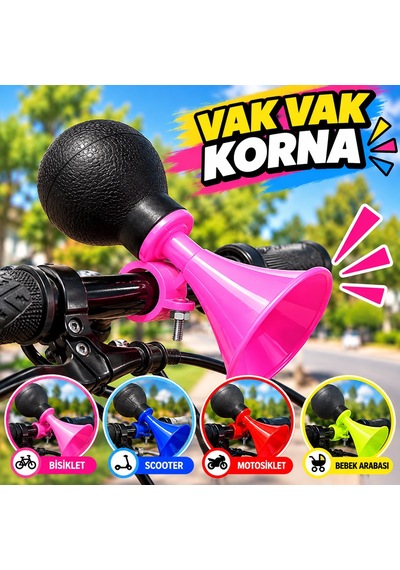 Bisiklet Kornası Vak Vak Korna Gidon Montajlı Kauçuk Pompalı Renkli Çok Renkli