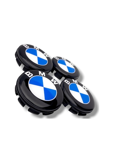 68 65 Mm Bmw Logolu Siyah Jant Göbeği Kapağı 10 Ayaklı Geçmeli Jant Kapağı Seti 4 Adet