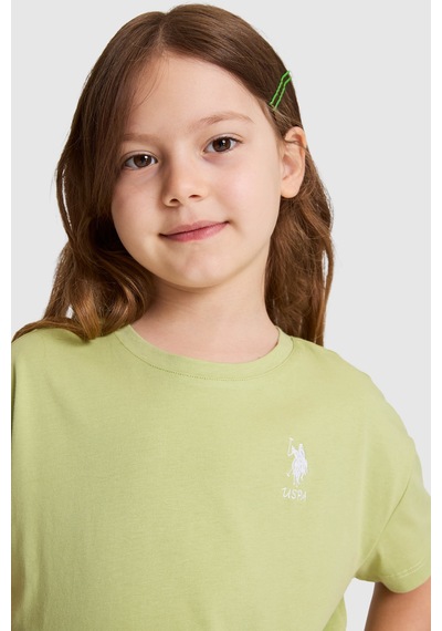 U.S. Polo Assn. Kız Çocuk Çağla Tişört Basic 50325609-vr016 Cagla