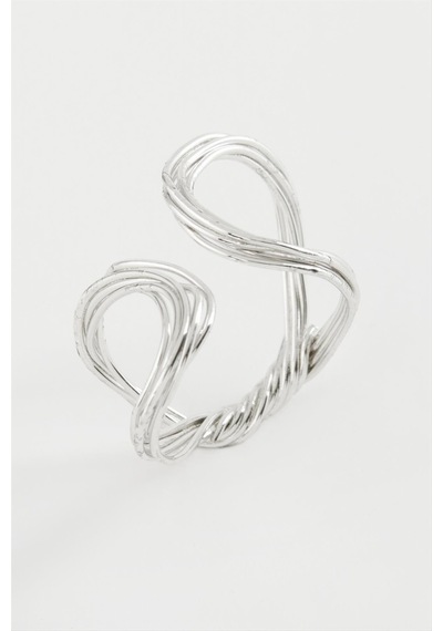 Oval - 221 - Metal Yüzük - Nazblsmm - Gümüş Rengi
