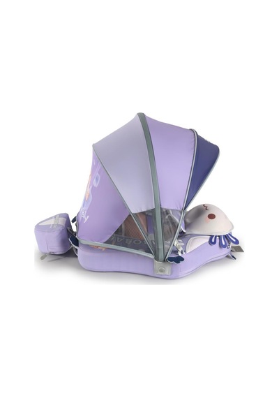 Mambobaby Yüzme Simidi - Purple Axolotl, Emniyetli, Gölgelikli Ve Ayak Destekli