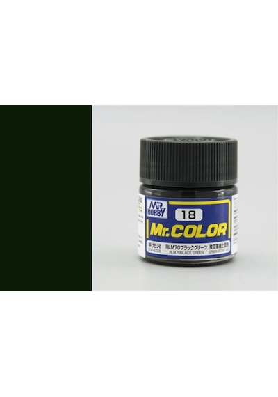 10 Ml. Rlm70 Black Green Mr.color Serisi Maket Boyası, Mr.hobby C018 Standart
