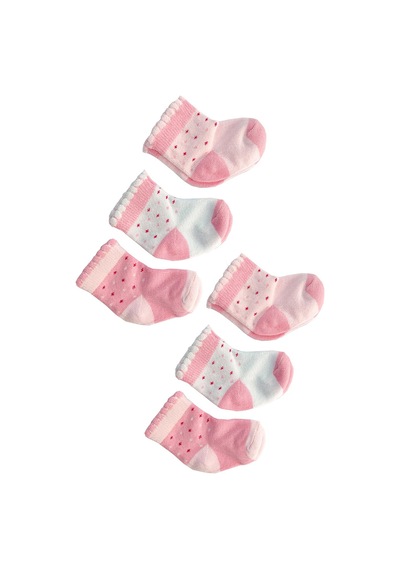6 Çift Kız Bebek Çorap 0-9 Ay Stl6003 Pembe