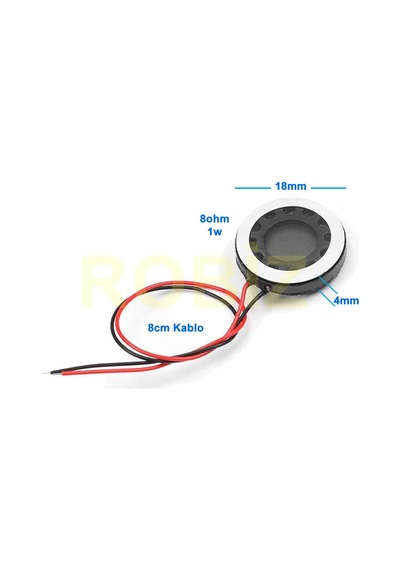 Hoparlör 1w 8ohm 18mm Yuvarlak 8cm Kablolu Mini 1.8cm Speaker Ses Müzik Amfi Ürün Müze Otomobil Tel