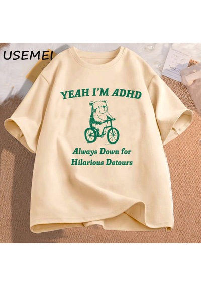 Flood Of Style Komik Grafik T Shirt Erkekler Evet Ben Adhd Rakun Meme T Shirt Unisex Moda Rahat O-boyun Boy Haki Flood Of Style Komik Grafik T Shirt Erkekler Evet Ben Adhd Rakun Meme T Shirt Unisex Moda Rahat O-boyun Boy Haki