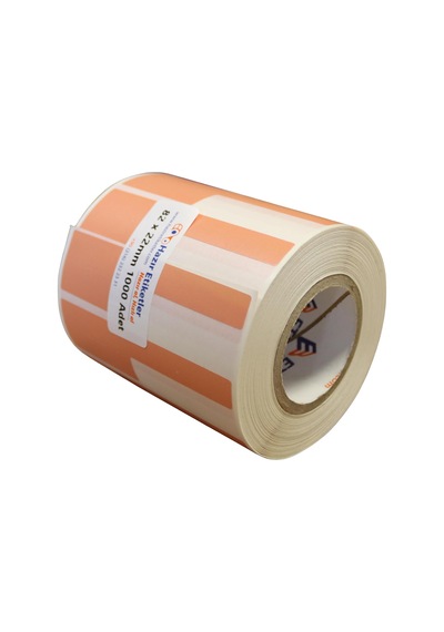 Kablo Bağlama Ve Tanımlama Etiketi Mat Pp Opak 82x22mm 1000 Adet Turuncu Çok Renkli