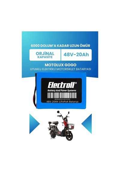 Motolux Gogo Uyumlu Batarya Standart Kapasite Lifepo4 48v 20ah Elektrikli Motorsiklet Bataryası
