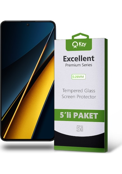 Xiaomi Poco X6 Pro İle Uyumlu Temperli Ekran Koruyucu Kırılmaz Cam Ekonomik 5'li Paket