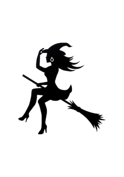 Süpürgeli Cadı Oto Araba Sticker Yapıştırma