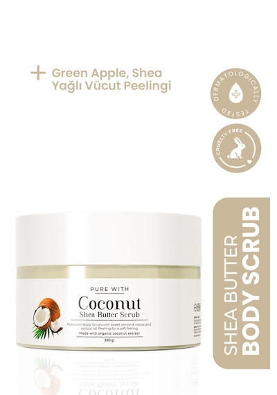 Hindistan Cevizi Shea Butter Scrub Besleyici Arındırıcı Yenileyici Vücut Peelingi 280 Gr