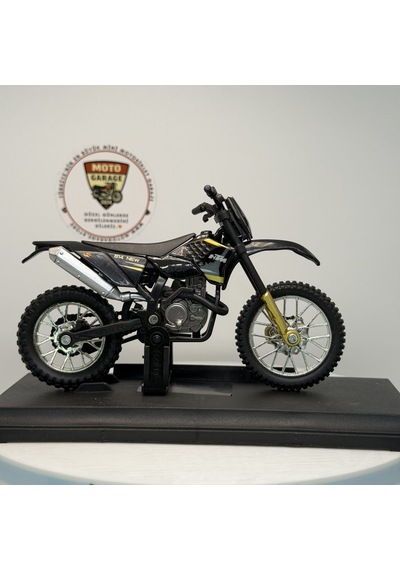Siyah Enduro Cross - 1:18 Ölçek 12cm Kutulu Standlı Diecast Motosiklet Modeli