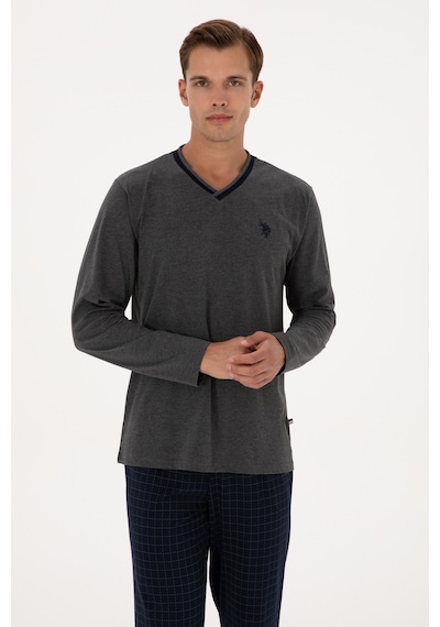 U.s. Polo Assn. Erkek Antrasit Melanj Pijama Takım 50318616-vr081 Antrasit Melanj