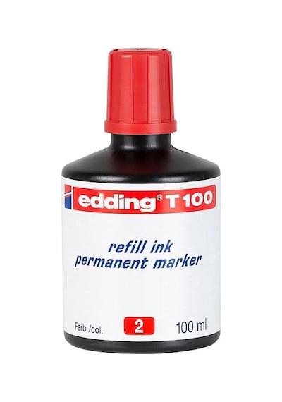 Edding T100 Kırmızı Permanent Mürekkep 100Ml
