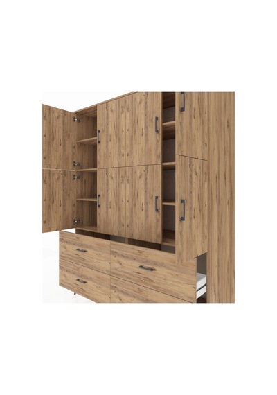 Kronos Gardrop 8 Raflı 4 Çekmeceli 8 Kapaklı 176x59x221 Çam-çam Beyaz Kronos Gardrop 8 Raflı 4 Çekmeceli 8 Kapaklı 176x59x221 Çam-çam Beyaz