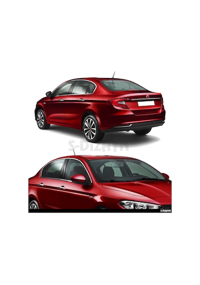 S-Dizayn Fiat Egea 2015 Üzeri SD Krom Cam Çerçevesi 8 Parça