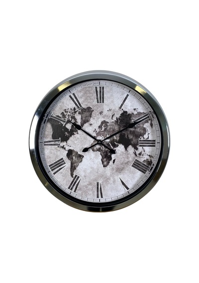 Silver Legacy World 60 X 60 Cm Metal Duvar Saati Diğer