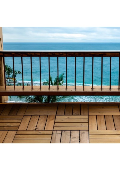 Pafu Sunsoe Fin Çamı Balkon Bahçe Ahşap Yer Döşemesi Karo Deck 30x30 Cm - 1 Adet 0,09m2