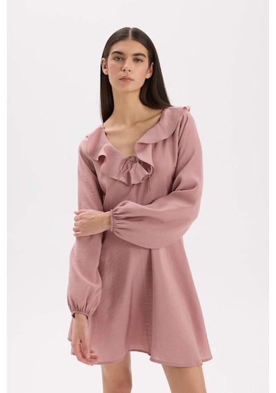 DeFacto V Yaka Basic Düz Modal Uzun Kollu Siyah Mini Elbise E4213AX24WNPN429 Pembe DeFacto V Yaka Basic Düz Modal Uzun Kollu Siyah Mini Elbise E4213AX24WNPN429 Pembe