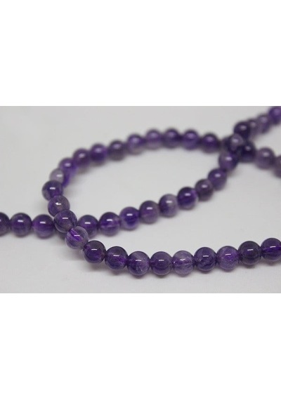 Ametist Taşı Yarım Dizi 4-5 MM 18 CM Gümüş