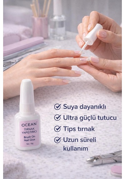 Fırçalı Tırnak Yapıştırıcı 10 G - Brush On Nail Glue 2 Adet