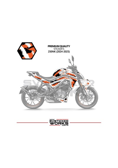 Cfmoto Nk250 Kaplama Sticker Air Brush Motor Kaplama Modeli Hazır Kit 2024-2025 Model Uyumlu Turuncu