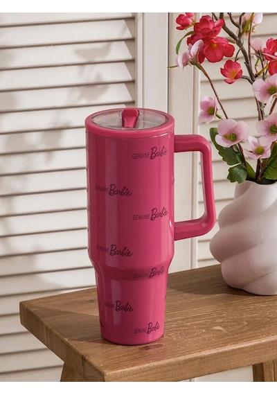 Lcw Joy Karışık Barbie Baskılı Kulplu Termos Bardak 1200 Ml Pembe