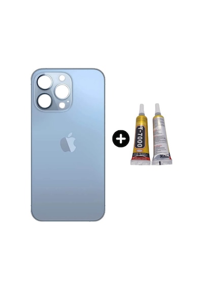 Apple Uyumlu iPhone 13 Pro Max Arka Pil Batarya Kapak Mavi + B7000