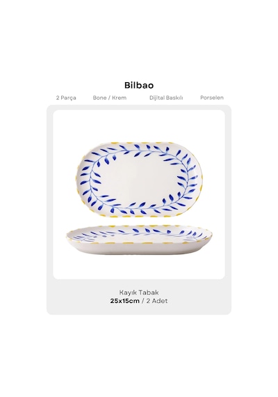 Güral Bilbao Limon 2li 25x15 Cm Kayık Tabak Seti 63292 Diğer