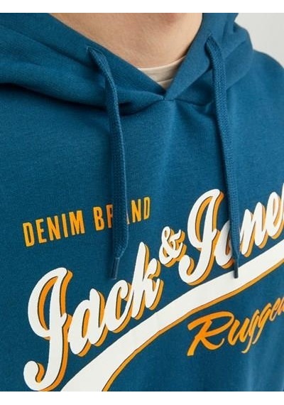 Jack & Jones Jjelogo Sweat Hood 2 Col 23/24 Noos Blue-blue Mavi