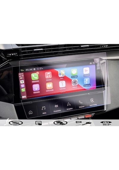 Peugeot 408 Gt Multimedya Ve Klima Paneli Glass Ekran Koruyucu Kırılmaz Şeffaf Temperli Nano Cam