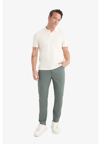 DeFacto Yazlık Gabardin Chino Kanvas Pantolon Slim Fit Dar Kesim Dar Paça Cepli B2089AX25SPGN826