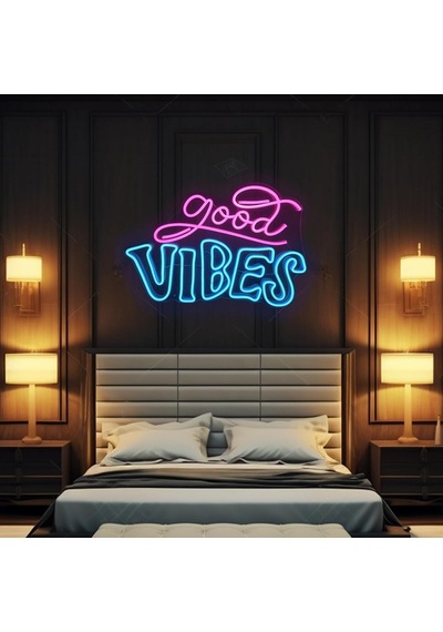 Good Vibes Neon Led Tabela Dekoratif Aydınlatma