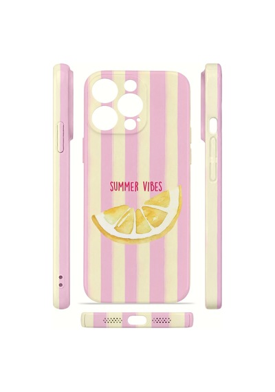 Apple iPhone Uyumlu 12 Pro Max Vorian İnce Kamera Korumalı Mika Kılıf Summer Vibes Lemon Summer Vibes Lemon Mika