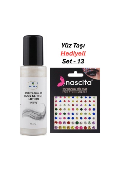 Vücut Losyonu Beyaz Simli 125 Ml & Yüz Taşı Hediyeli-13