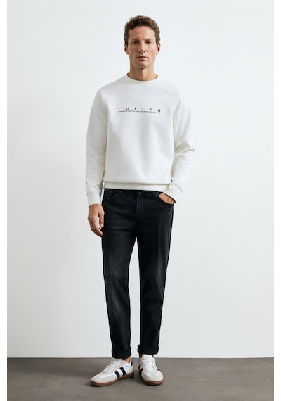 Lufian Cooper Erkek Sweatshirt 112030198 Ekru